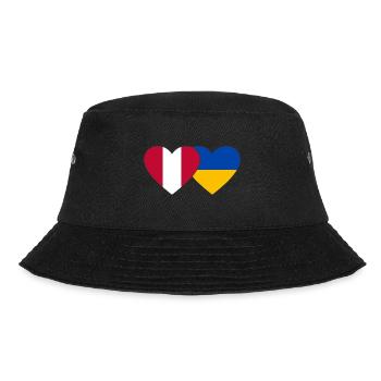Peru Ukraine Herz Flagge - Bucket Hat - Schwarz - Vorne - Lela (165cm)