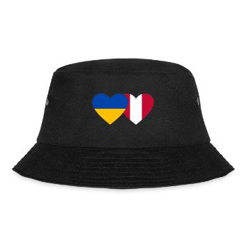 Ukraine Peru Heart Flag - Bucket Hat - black - Front - Lela (165cm)