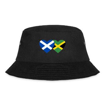 Schottland Jamaika Herz Flagge - Bucket Hat - Schwarz - Vorne - Lela (165cm)