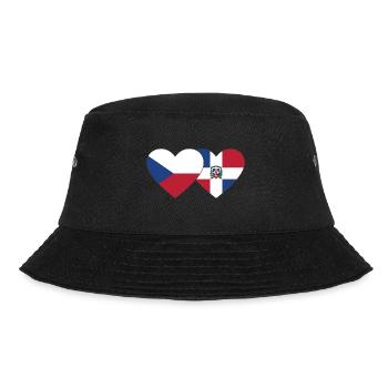 Czech Republic Dominican Republic Flag Heart - Bucket Hat - black - Front - Lela (165cm)
