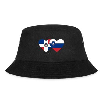 Dominikanische Republik Slowenien Flagge Herz - Bucket Hat - Schwarz - Vorne - Lela (165cm)