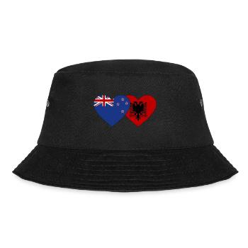 Neuseeland Albanien Flagge Herz - Bucket Hat - Schwarz - Vorne - Lela (165cm)