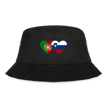 Portugal Slovenia Flag Heart - Bucket Hat - black - Front - Lela (165cm)