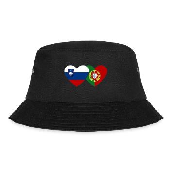 Slowenien Portugal Flagge Herz - Bucket Hat - Schwarz - Vorne - Lela (165cm)