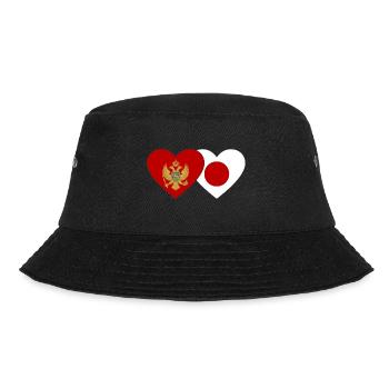 Montenegro Japan Flagge - Bucket Hat - Schwarz - Vorne - Lela (165cm)