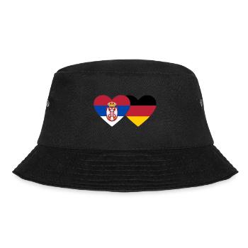 Serbia Germany Flag Heart - Bucket Hat - black - Front - Lela (165cm)