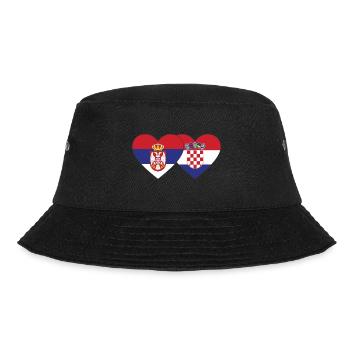 Serbia Croatia Heart Flag - Bucket Hat - black - Front - Lela (165cm)