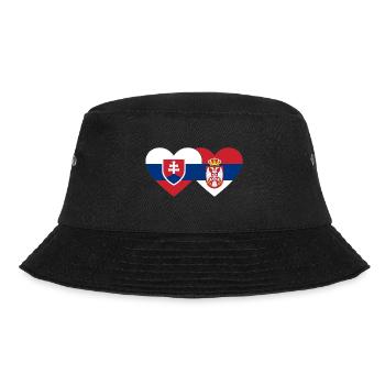 Slowakei Serbien Herz Flagge - Bucket Hat - Schwarz - Vorne - Lela (165cm)