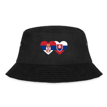 Serbien Slowakei Herz Flagge - Bucket Hat - Schwarz - Vorne - Lela (165cm)