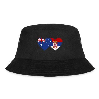 Australien Serbien Herz Flagge - Bucket Hat - Schwarz - Vorne - Lela (165cm)