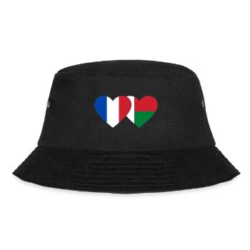 France Madagascar flag heart - Bucket Hat - black - Front - Lela (165cm)