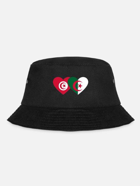 Tunisie Algérie Drapeau Coeur - Bob - noir