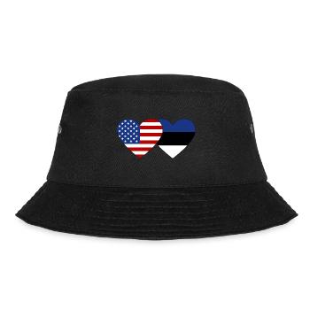 USA Estland Flagge Herz - Bucket Hat - Schwarz - Vorne - Lela (165cm)
