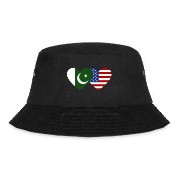 Pakistan USA Flag Heart - Bucket Hat - black - Front - Lela (165cm)
