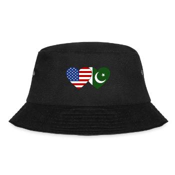 USA Pakistan Flag Heart - Bucket Hat - black - Front - Lela (165cm)