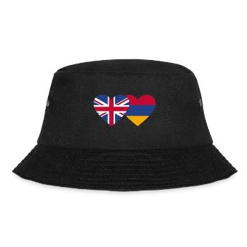 England Armenien Flagge Herz - Bucket Hat - Schwarz - Vorne - Lela (165cm)