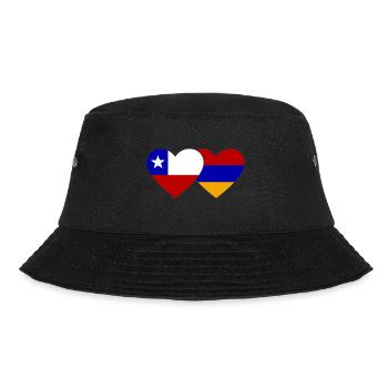 Chile Armenien Flagge Herz - Bucket Hat - Schwarz - Vorne - Lela (165cm)