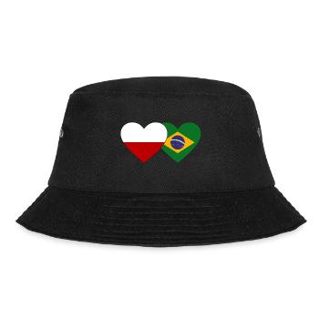 Polen Brasilien Flagge Herz - Bucket Hat - Schwarz - Vorne - Lela (165cm)