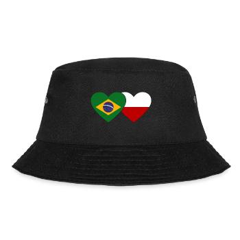 Brasilien Polen Flagge Herz - Bucket Hat - Schwarz - Vorne - Lela (165cm)