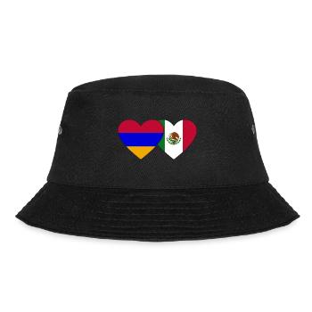 Armenia Mexico Flag Heart - Bucket Hat - black - Front - Lela (165cm)