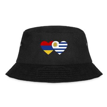 Armenia Uruguay Flag Heart - Bucket Hat - black - Front - Lela (165cm)
