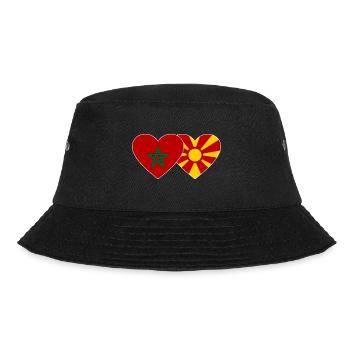 Maroc Macédoine Drapeau Coeur - Bob - noir - Devant - Lela (165cm)