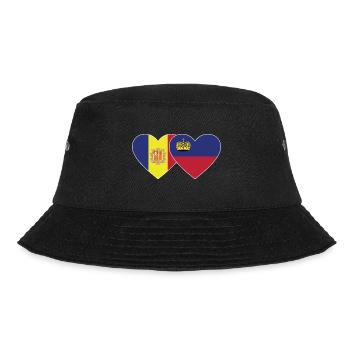 Andorra Liechtenstein Flagge Herz - Bucket Hat - Schwarz - Vorne - Lela (165cm)