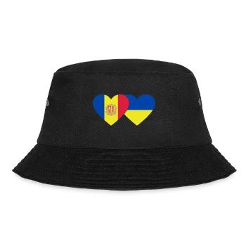 Andorra Ukraine Flag Heart - Bucket Hat - black - Front - Lela (165cm)