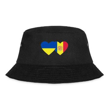 Ukraine Andorra Flagge Herz - Bucket Hat - Schwarz - Vorne - Lela (165cm)
