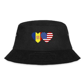 Andorra USA Flagge Herz - Bucket Hat - Schwarz - Vorne - Lela (165cm)