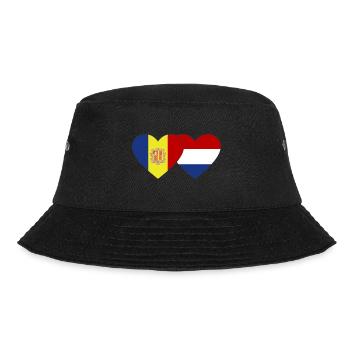 Andorra Holland Flagge Herz - Bucket Hat - Schwarz - Vorne - Lela (165cm)