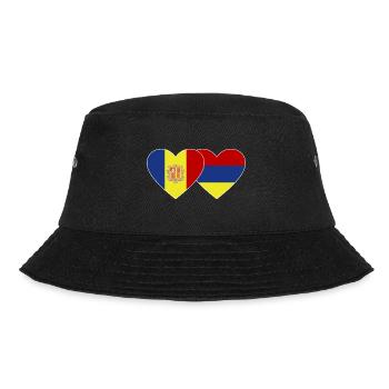 Andorra Armenia Flag Heart - Bucket Hat - black - Front - Lela (165cm)