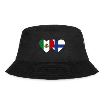 Mexico Finland Flag Heart - Bucket Hat - black - Front - Lela (165cm)