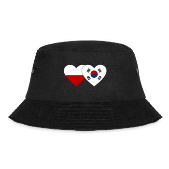Polen Südkorea Flagge Herz - Bucket Hat - Schwarz - Vorne - Lela (165cm)