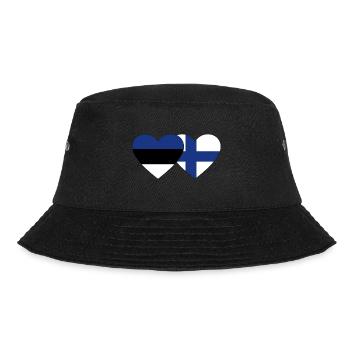 Finnland Estland Flagge Herz - Bucket Hat - Schwarz - Vorne - Lela (165cm)