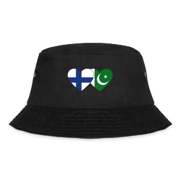 Finland Pakistan Flag Heart - Bucket Hat - black - Front - Lela (165cm)