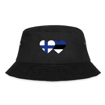 Finnland Estland Flagge Herz - Bucket Hat - Schwarz - Vorne - Lela (165cm)