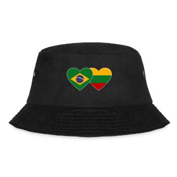 Brasilien Litauen Flagge Herz - Bucket Hat - Schwarz - Vorne - Lela (165cm)