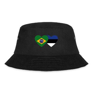 Brasilien Estland Flagge Herz - Bucket Hat - Schwarz - Vorne - Lela (165cm)