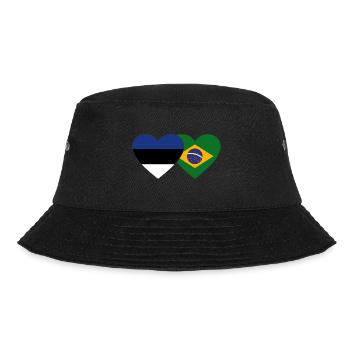 Estonia Brazil Flag Heart - Bucket Hat - black - Front - Lela (165cm)