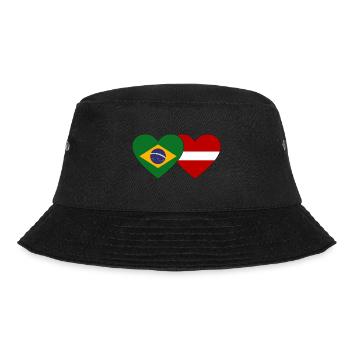 Brazil Latvia Flag Heart - Bucket Hat - black - Front - Lela (165cm)