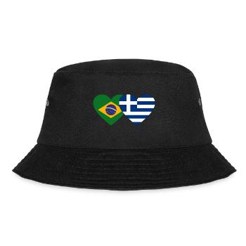 Brasilien Griechenland Flagge Herz - Bucket Hat - Schwarz - Vorne - Lela (165cm)