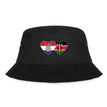 Croatia Kenya Flag Heart - Bucket Hat - black - Front - Lela (165cm)