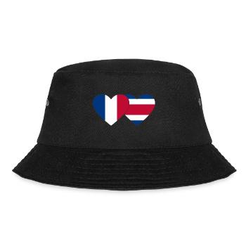France Costa Rica flag heart - Bucket Hat - black - Front - Lela (165cm)