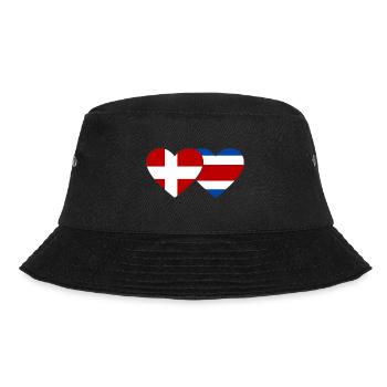 Denmark Costa Rica Flag Heart - Bucket Hat - black - Front - Lela (165cm)