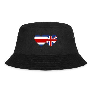 Costa Rica Großbritannien Flagge Herz - Bucket Hat - Schwarz - Vorne - Lela (165cm)