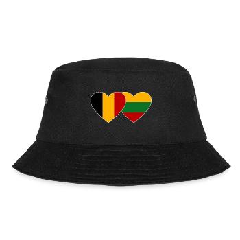 Belgien Litauen Flagge Herz - Bucket Hat - Schwarz - Vorne - Lela (165cm)
