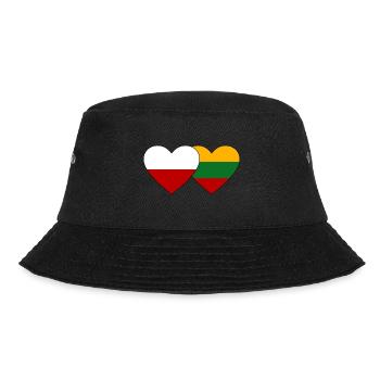 Poland Lithuania Flag Heart - Bucket Hat - black - Front - Lela (165cm)