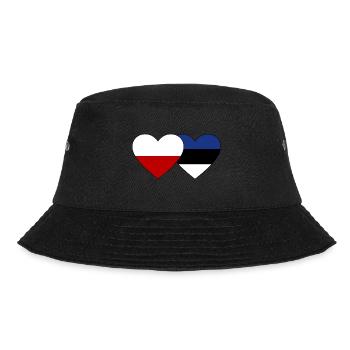 Polen Estland Flagge Herz - Bucket Hat - Schwarz - Vorne - Lela (165cm)