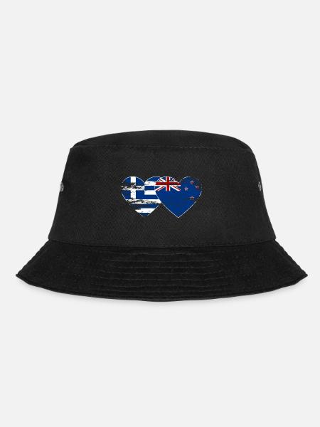 Griechenland Neuseeland Flagge used - Bucket Hat - Schwarz